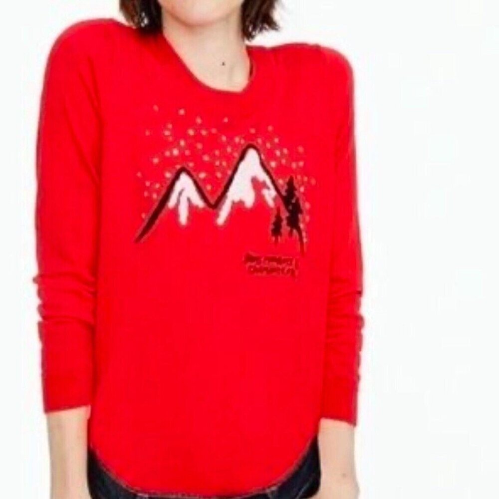 J. Crew holiday sweater size Small? Merino Wool Mountain Shirt Blouse Top RARE